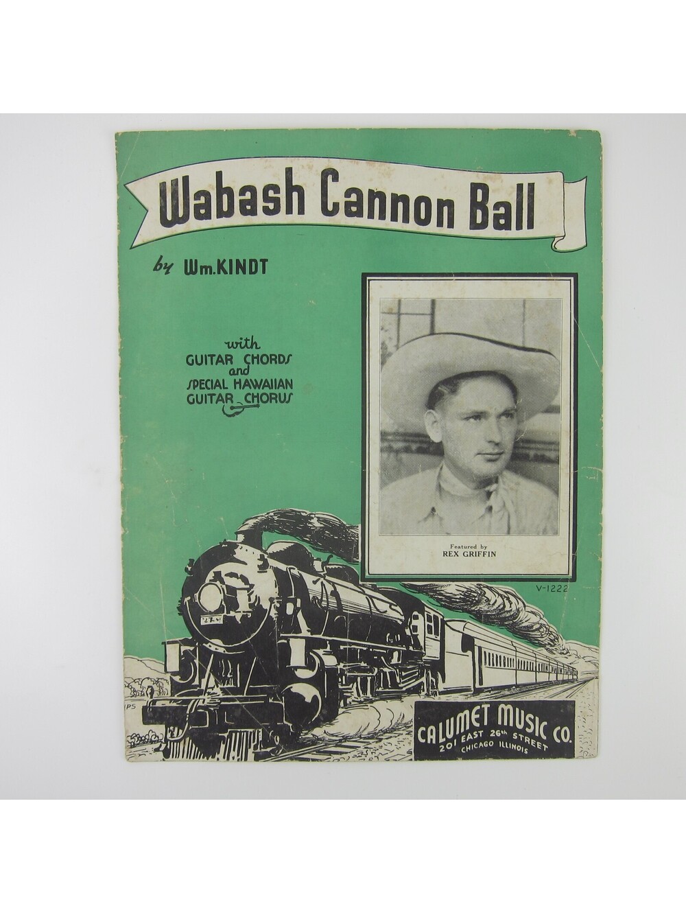Sheet Music Wabash Cannon Ball Rex Griffin Country Music Guitar Vintage 1939